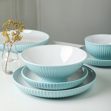 Christian Siriano New York® Lustra Stoneware 16-Piece Dinnerware Set in Teal