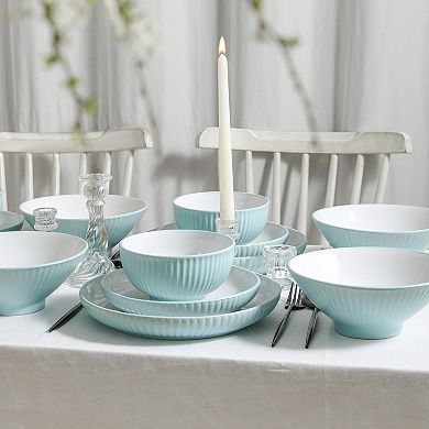 Christian Siriano New York® Lustra Stoneware 16-Piece Dinnerware Set in Teal