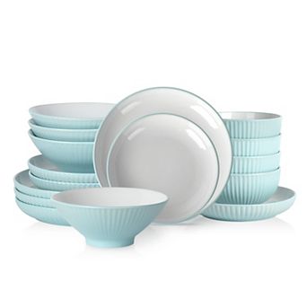 Christian Siriano New York® Lustra Stoneware 16 pc Dinnerware Set in Teal