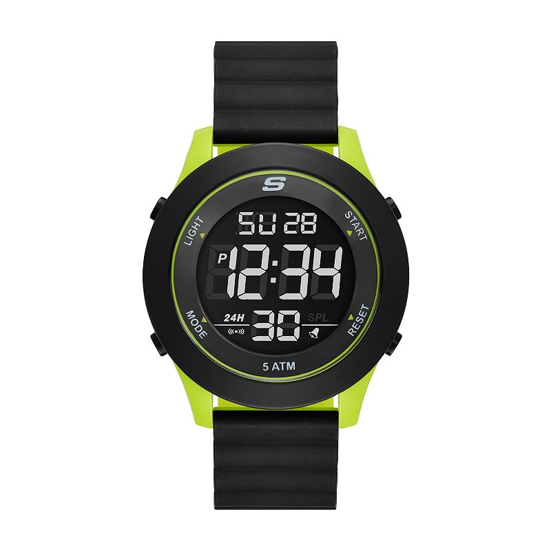 Skechers® Rosencrans Men's Slip Ins Digital Watch, Size: 46MM, Black