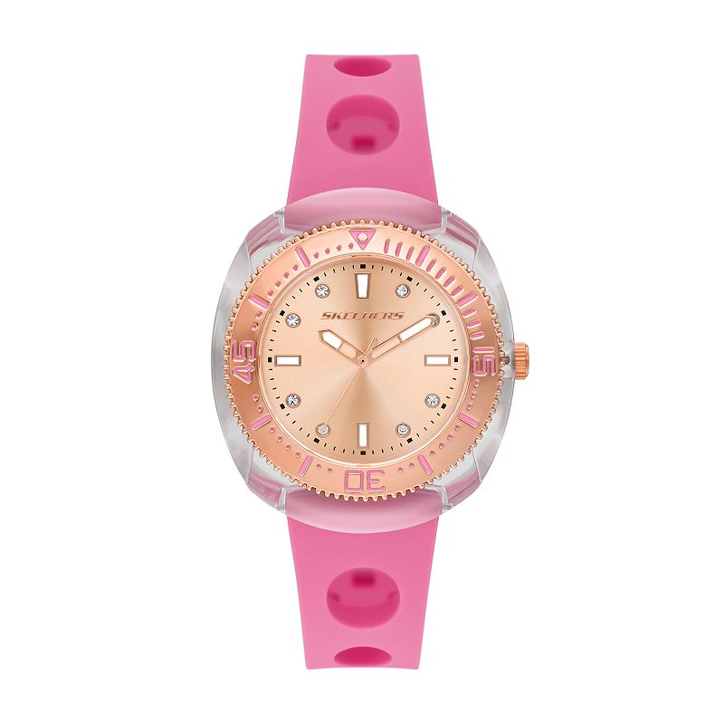 Skechers® Palmera Women's Silicone Watch, Size: 40 mm, Pink