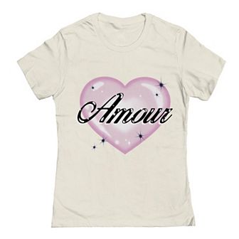 Junior's Grayson Threads The Label Airbrush Heart Valentine's Day Graphic Tee