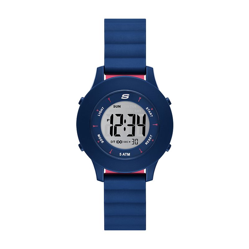 Skechers® Rosencrans Women's Silicone Digital Watch, Size: 37 mm, Blue