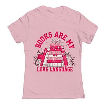 Junior's Books Love Language Valentine's Day Graphic Tee