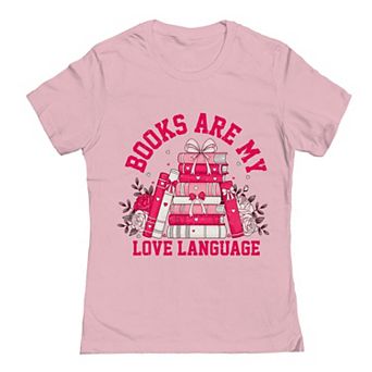 Junior's Books Love Language Valentine's Day Graphic Tee