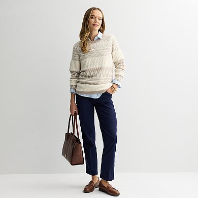 Women's Croft & Barrow® Cozy Fair Isle Cable Sweater