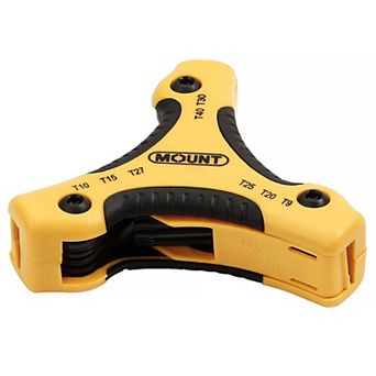 Mount 8 pc Folding Torx Star Key Set, Size T9-T40