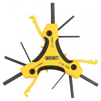 Mount 9PCS Folding Hex Key Set, Metric