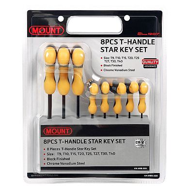 Mount 8PCS T-Handle Torx Star Key Set with Stand