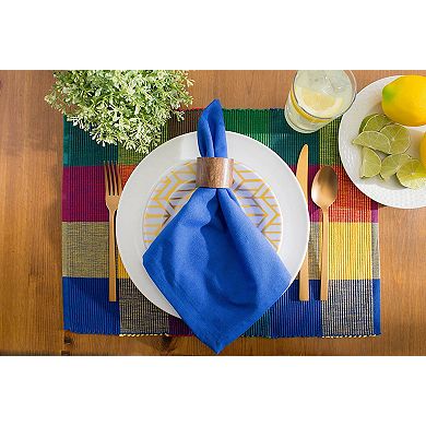 Set of 6 Black and White Buffalo Rectangular Checkered Placemat 19"