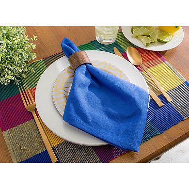 Set of 6 Black and White Buffalo Rectangular Checkered Placemat 19"