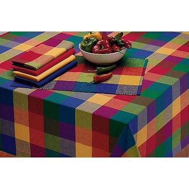 Set of 6 Black and White Buffalo Rectangular Checkered Placemat 19"