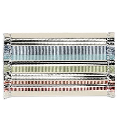 Set of 4 White And Gold Polca Dot Rectangular Placemat 19"