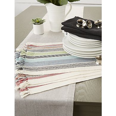 Set of 4 White And Gold Polca Dot Rectangular Placemat 19"