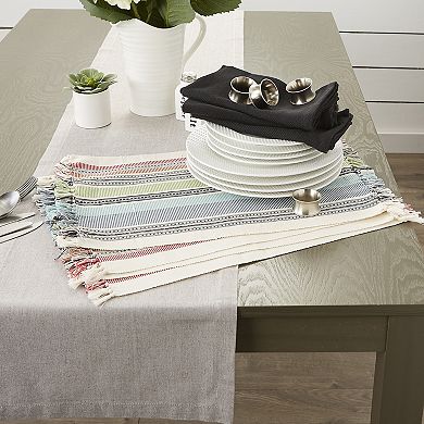 Set of 4 White And Gold Polca Dot Rectangular Placemat 19"