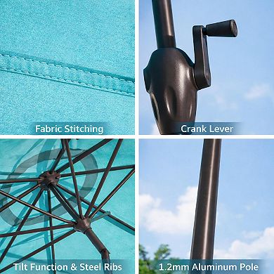 BrylaneHome 9 Ft. Tilt-And-Crank Umbrella