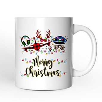 Airplane Pilot Buffalo Plaid Christmas Mug, Flight Aircraft Crew Gift Holiday Decoration