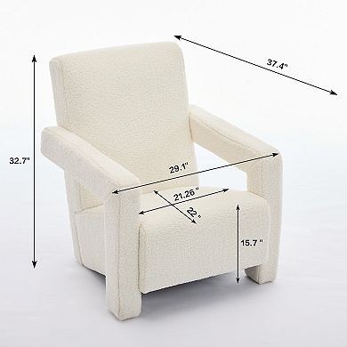 SERWALL Sherpa Adirondack Chair for Living Room, Upholstered Accent Chair