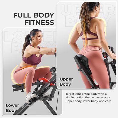 Sunny Health & Fitness Row-N-Ride® PRO Smart Squat Assist Trainer