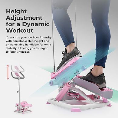 Sunny Health & Fitness Pink Smart Advanced Stair Exercise Stepper
