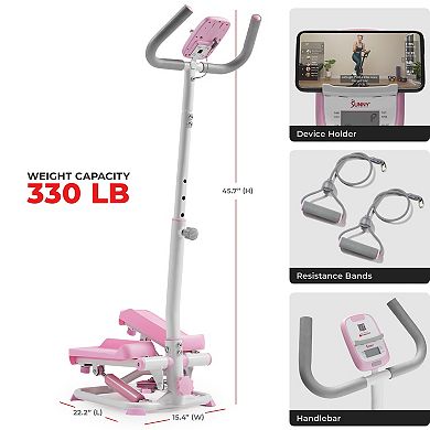 Sunny Health & Fitness Pink Smart Advanced Stair Exercise Stepper
