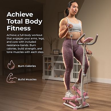 Sunny Health & Fitness Pink Smart Advanced Stair Exercise Stepper