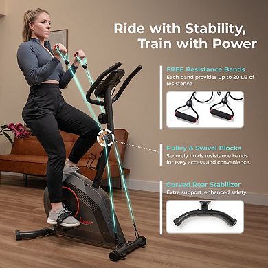 Sunny Health & Fitness 16-Level Magnetic Resistance Upright Bike