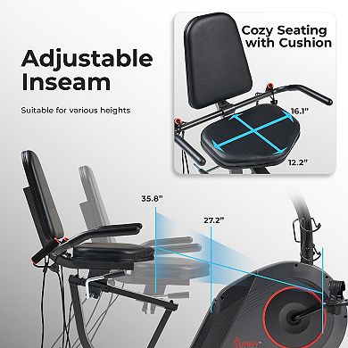 Sunny Health & Fitness Elite Smart Recumbent Exercise Bike