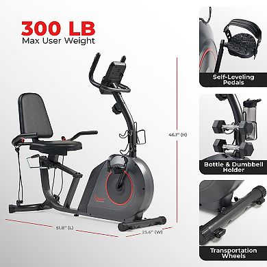 Sunny Health & Fitness Elite Smart Recumbent Exercise Bike