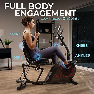 Sunny Health & Fitness Elite Smart Recumbent Exercise Bike