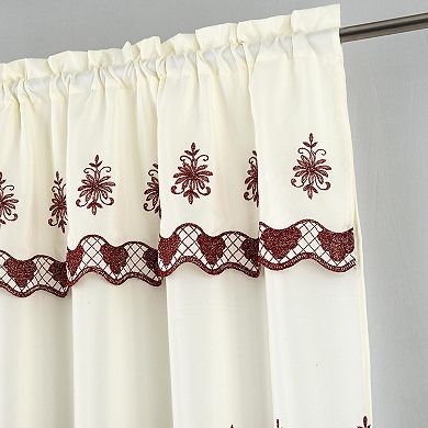 Donna Macrame Construction 3" Rod Pocket Curtain Panel