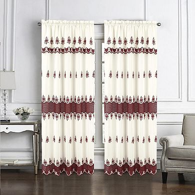 Donna Macrame Construction 3" Rod Pocket Curtain Panel