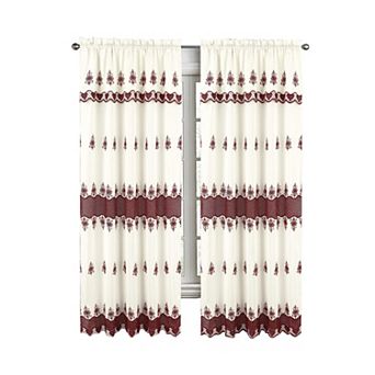 Donna Macrame Construction 3" Rod Pocket Curtain Panel