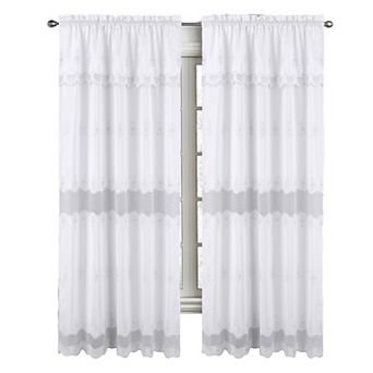 Donna Macrame Construction 3" Rod Pocket Curtain Panel