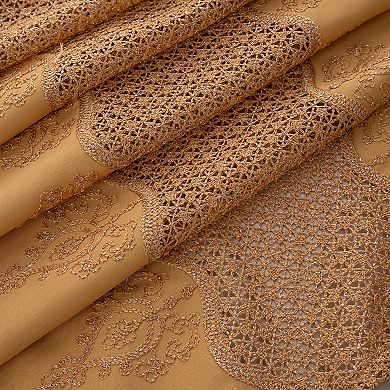 Debbie Macrame Construction 3" Rod Pocket Curtain Panel