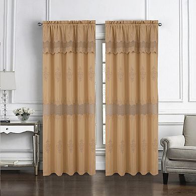 Debbie Macrame Construction 3" Rod Pocket Curtain Panel