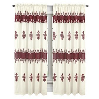 Debbie Macrame Construction 3" Rod Pocket Curtain Panel