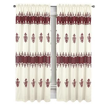 Debbie Macrame Construction 3" Rod Pocket Curtain Panel