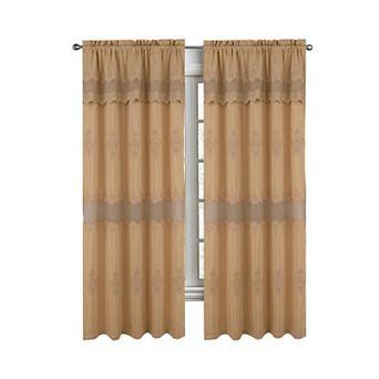 Debbie Macrame Construction 3" Rod Pocket Curtain Panel