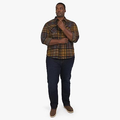 Big & Tall Chaps Long Sleeve Knit Flannel Shirt