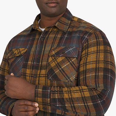 chaps big and tall dress shirts Big & Tall Chaps Long Sleeve Knit Flannel Shirt, Men's, Size: 2XB, Newport Navy