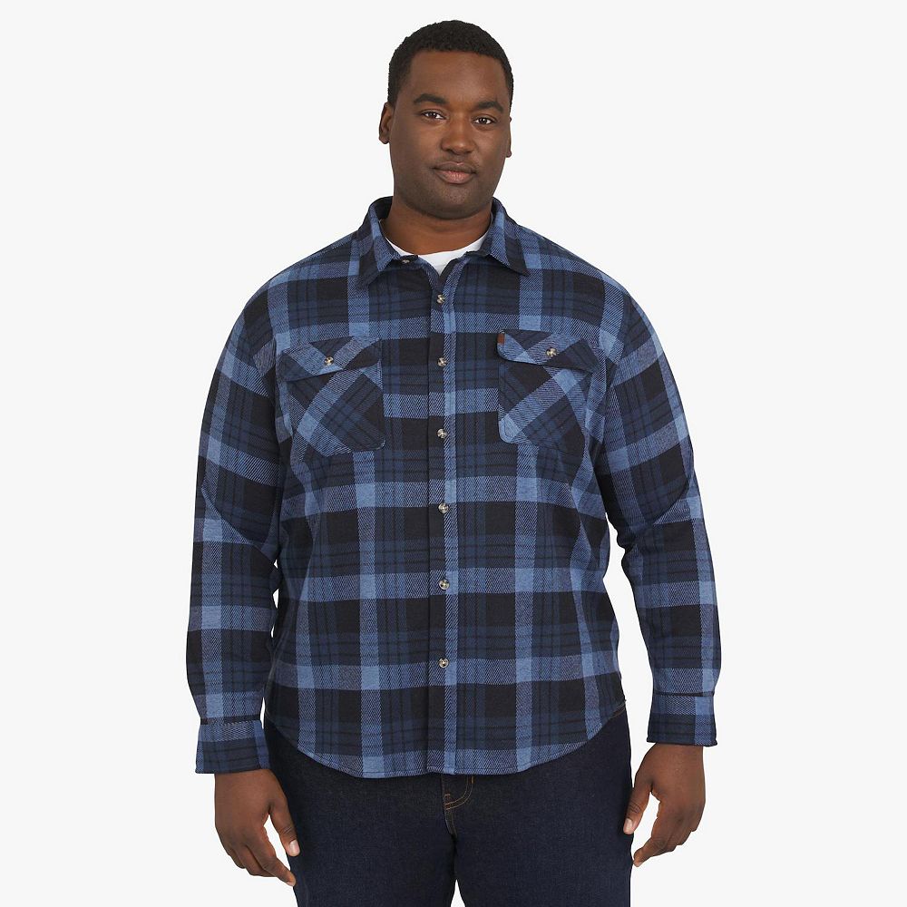 Big & Tall Chaps Long Sleeve Knit Flannel Shirt