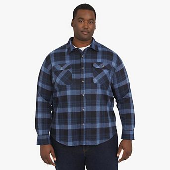 Big & Tall Chaps Long Sleeve Knit Flannel Shirt