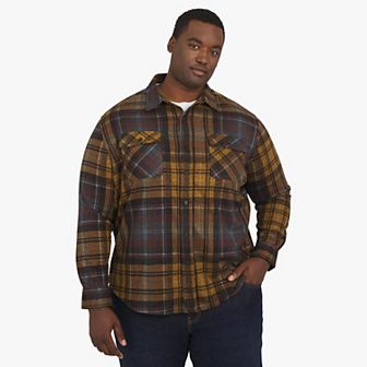 Big & Tall Chaps Long Sleeve Knit Flannel Shirt