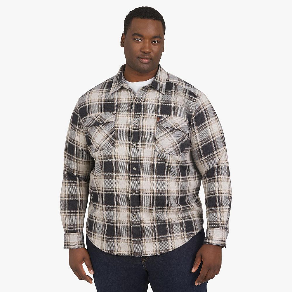 Big & Tall Chaps Long Sleeve Knit Flannel Shirt