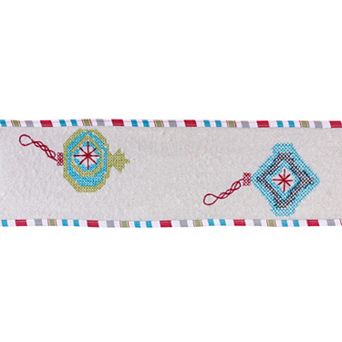 Melrose Cross Stitch Ornament Wired Ribbon