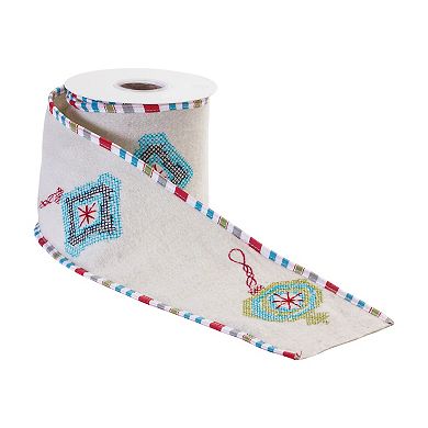 Melrose Cross Stitch Ornament Wired Ribbon