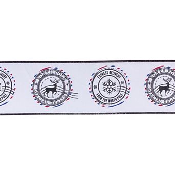Melrose North Pole Stamp Wired Ribbon