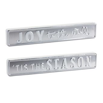 Melrose 2 pc Metal Holiday Sentiment Sign Set