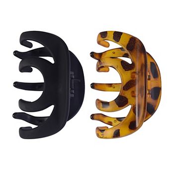 Emberly Black & Brown Acrylic Claw Hair Clips 2 pk